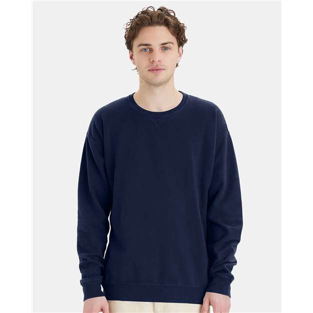 ComfortWash by Hanes Garment-Dyed Crewneck Sweatshirt - Navy - ComfortWash by Hanes GDH400 ComfortWash by Hanes Navy S