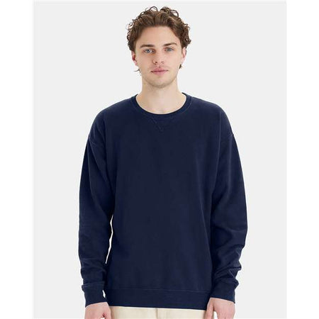 ComfortWash by Hanes Garment-Dyed Crewneck Sweatshirt - Navy - ComfortWash by Hanes GDH400 ComfortWash by Hanes Navy S