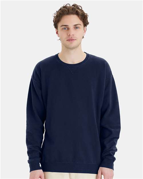 ComfortWash by Hanes Garment-Dyed Crewneck Sweatshirt - Navy - ComfortWash by Hanes GDH400 ComfortWash by Hanes