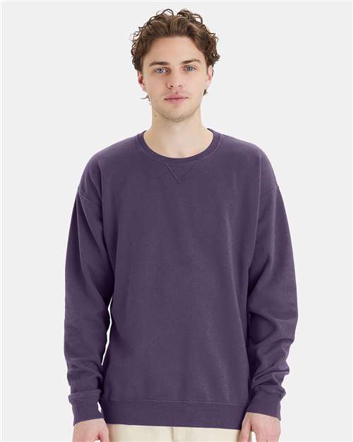 ComfortWash by Hanes Garment-Dyed Crewneck Sweatshirt - Grape Soda - ComfortWash by Hanes GDH400 ComfortWash by Hanes