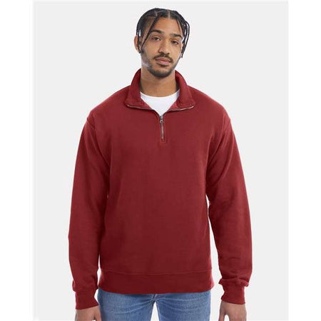 ComfortWash by Hanes Garment-Dyed Quarter-Zip Sweatshirt - ComfortWash by Hanes GDH425 ComfortWash by Hanes Cayenne S