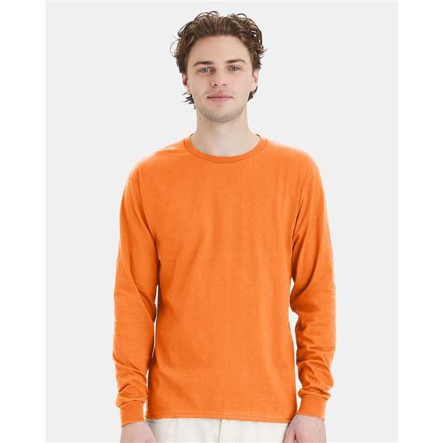 Hanes Essential-T Long Sleeve T-Shirt - Tennessee Orange - Hanes 5286 Hanes Tennessee Orange S