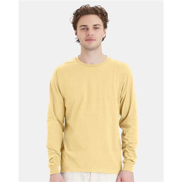 Hanes Essential-T Long Sleeve T-Shirt - Athletic Gold - Hanes 5286 Hanes