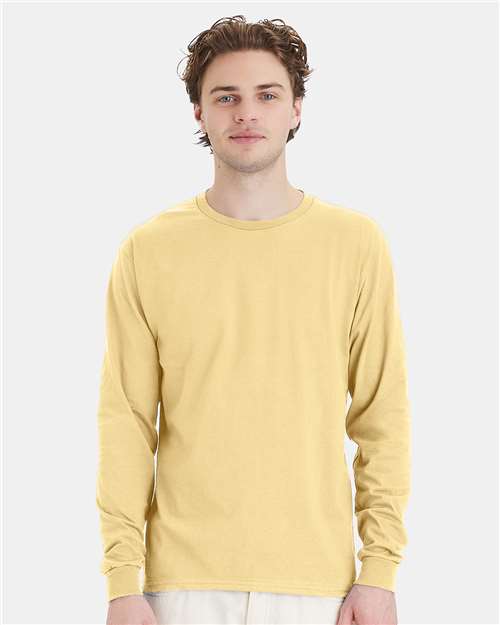 Hanes Essential-T Long Sleeve T-Shirt - Athletic Gold - Hanes 5286 Hanes