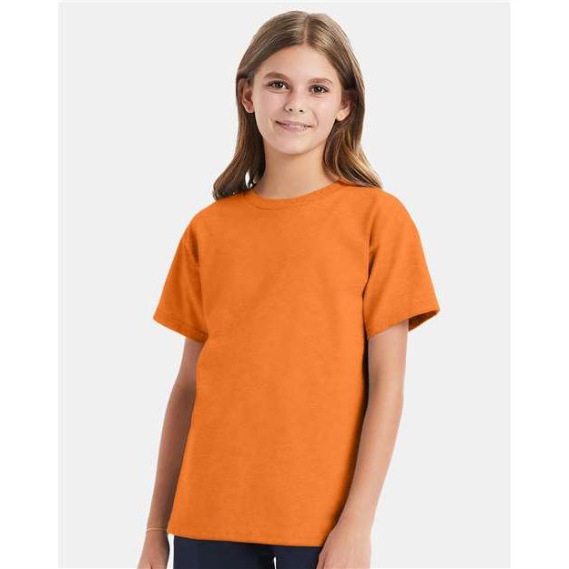 Hanes Essential-T Youth T-Shirt - Tennessee Orange - Hanes 5480 Hanes Tennessee Orange XS