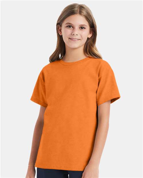 Hanes Essential-T Youth T-Shirt - Tennessee Orange - Hanes 5480 Hanes