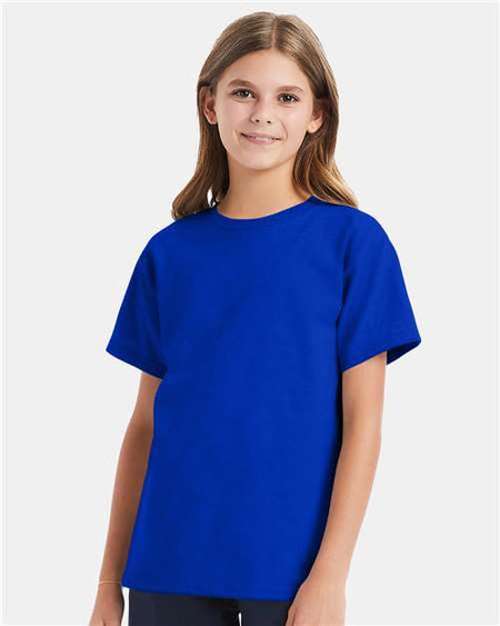 Hanes Essential-T Youth T-Shirt - Athletic Royal - Hanes 5480 Hanes