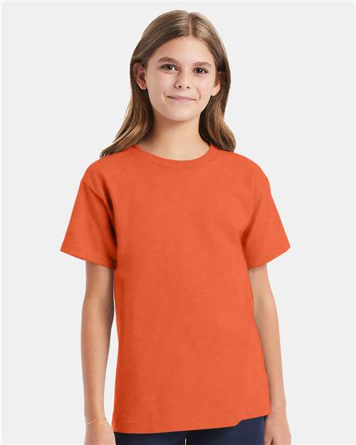 Hanes Essential-T Youth T-Shirt - Texas Orange - Hanes 5480 Hanes