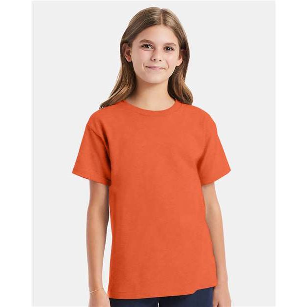 Hanes Essential-T Youth T-Shirt - Texas Orange - Hanes 5480 Hanes