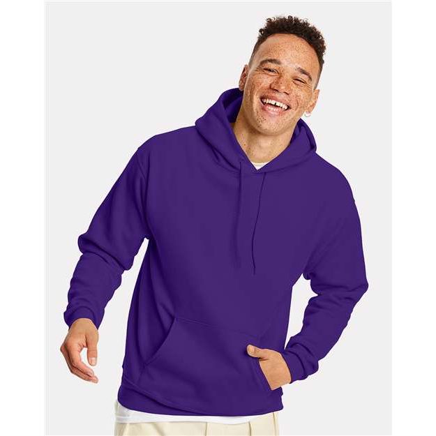 Hanes Ecosmart® Hooded Sweatshirt - Athletic Purple - Hanes P170 Hanes