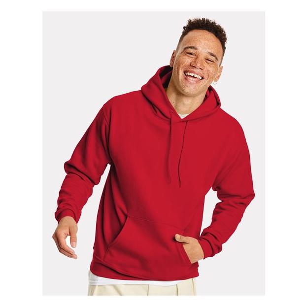 Hanes Ecosmart® Hooded Sweatshirt - Athletic Crimson - Hanes P170 Hanes