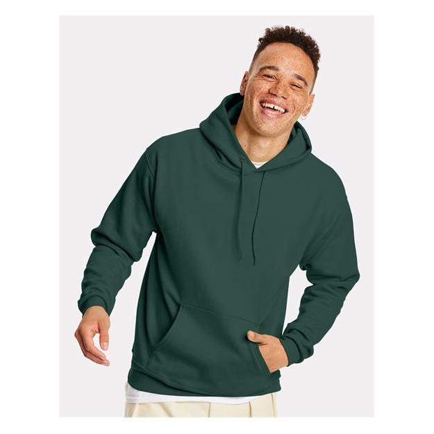 Hanes Ecosmart® Hooded Sweatshirt - Athletic Dark Green - Hanes P170 Hanes Athletic Dark Green S