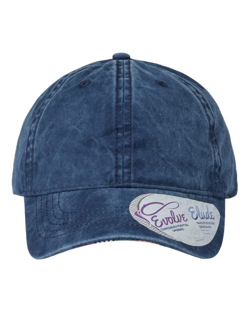 Infinity Her Women's Pigment-Dyed with Fashion Undervisor Cap - Infinity Her CASSIE Infinity Her Navy/ Stripes Adjustable