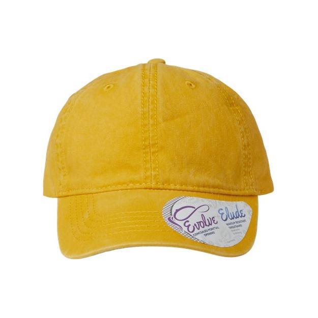 Infinity Her Women's Pigment-Dyed with Fashion Undervisor Cap - Infinity Her CASSIE Infinity Her Sunset Yellow/ Polka Dots Adjustable