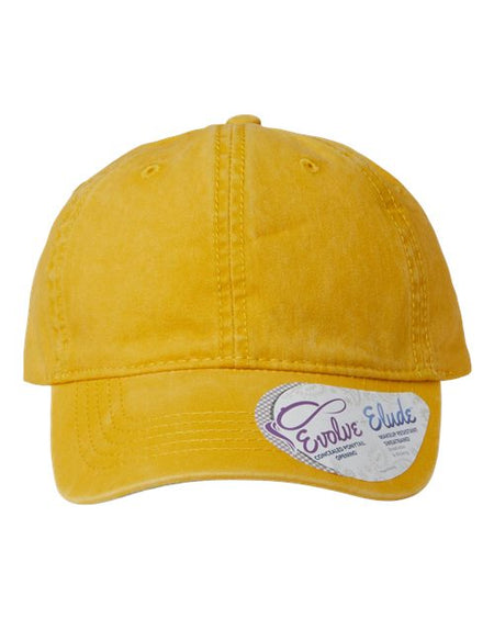 Infinity Her Women's Pigment-Dyed with Fashion Undervisor Cap - Infinity Her CASSIE Infinity Her Sunset Yellow/ Polka Dots Adjustable