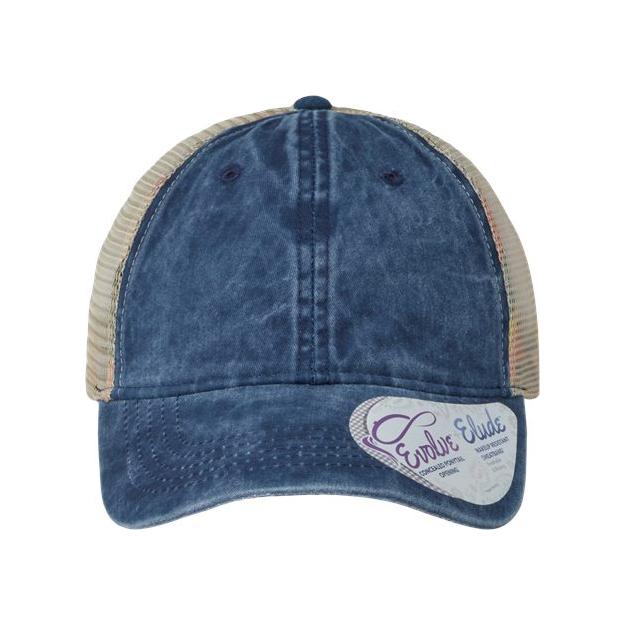 Infinity Her Women's Washed Mesh-Back Cap - Infinity Her TESS Infinity Her Navy/ Stripes Adjustable
