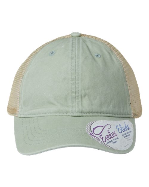 Infinity Her Women's Washed Mesh-Back Cap - Infinity Her TESS Infinity Her Sage/ Polka Dots Adjustable