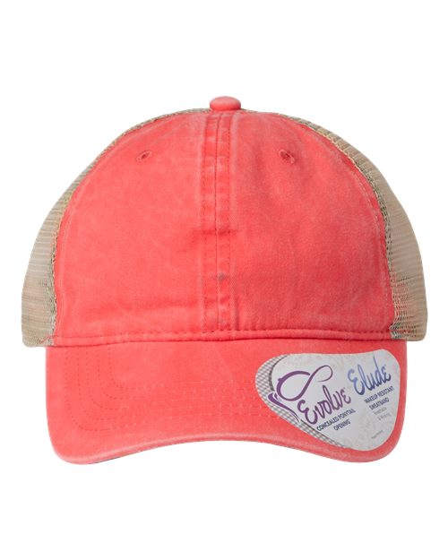 Infinity Her Women's Washed Mesh-Back Cap - Infinity Her TESS Infinity Her Sherbet/ Stripes Adjustable