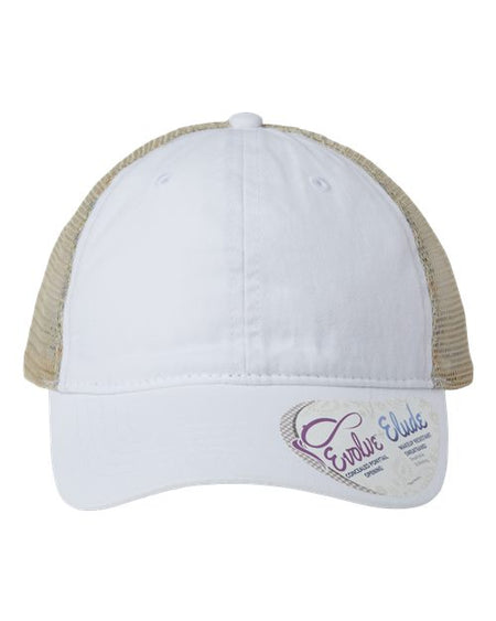 Infinity Her Women's Washed Mesh-Back Cap - Infinity Her TESS Infinity Her White/ Floral Adjustable