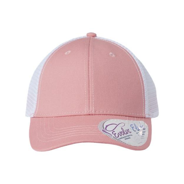 Infinity Her Women's Modern Trucker Cap - Infinity Her CHARLIE Infinity Her Dusty Rose/ White Adjustable