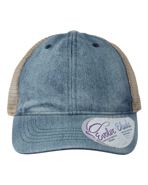 Infinity Her Women's Denim Mesh-Back Cap - Infinity Her DAISY Infinity Her Denim/ Khaki Adjustable