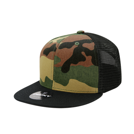 Decky 6 Panel High Profile Structured Camo Trucker | Decky 1055