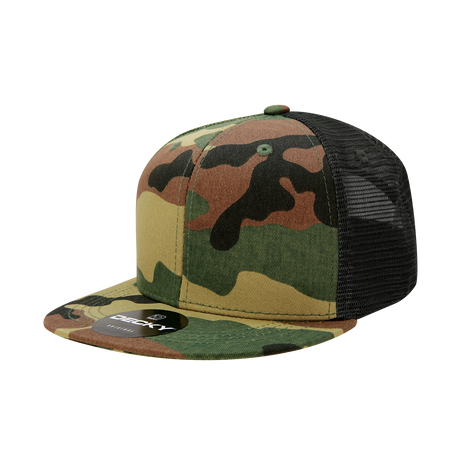 Decky 6 Panel High Profile Structured Camo Trucker | Decky 1055