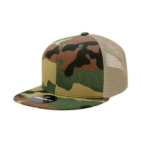 Decky 6 Panel High Profile Structured Camo Trucker | Decky 1055