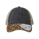 Infinity Her Women's Printed Bill with Mesh Back Cap - Infinity Her JANET Infinity Her Black/ Leopard/ Khaki Adjustable
