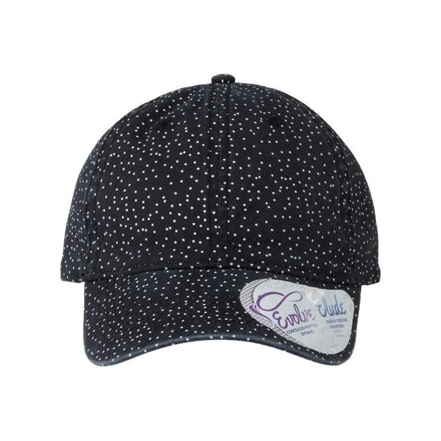 Infinity Her Women's Garment-Washed Fashion Print Cap - Infinity Her HATTIE Infinity Her Black/ White Polka Dots Adjustable