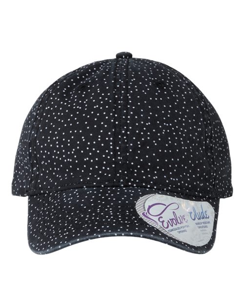 Infinity Her Women's Garment-Washed Fashion Print Cap - Infinity Her HATTIE Infinity Her Black/ White Polka Dots Adjustable