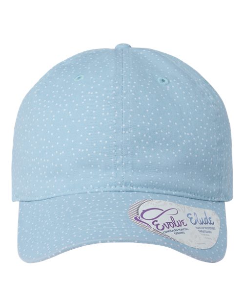 Infinity Her Women's Garment-Washed Fashion Print Cap - Infinity Her HATTIE Infinity Her Light Blue/ White Polka Dots Adjustable