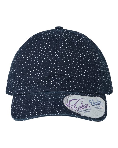 Infinity Her Women's Garment-Washed Fashion Print Cap - Infinity Her HATTIE Infinity Her Navy/ White Polka Dots Adjustable