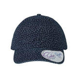 Infinity Her Women's Garment-Washed Fashion Print Cap - Infinity Her HATTIE Infinity Her Navy/ White Polka Dots Adjustable
