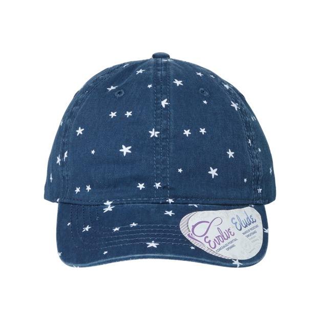 Infinity Her Women's Garment-Washed Fashion Print Cap - Infinity Her HATTIE Infinity Her Navy/ White Stars Adjustable
