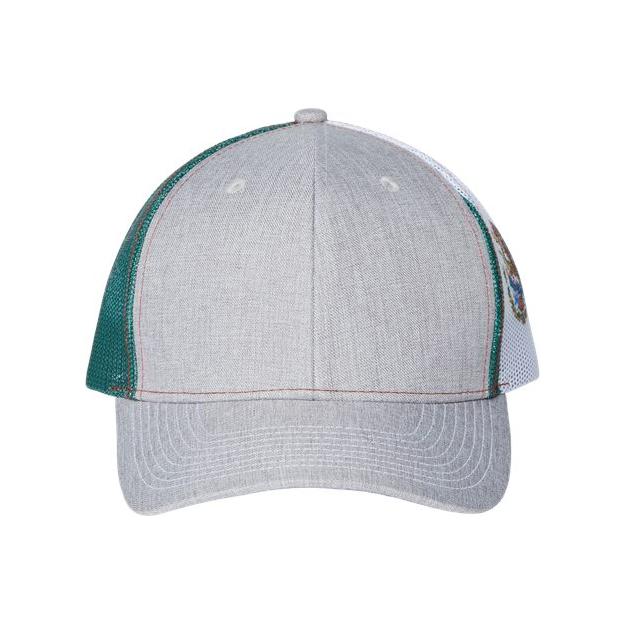 Kati Printed Mesh Trucker Cap - Kati S700M Kati Heather Grey/ Red/ Mexico Flag Adjustable