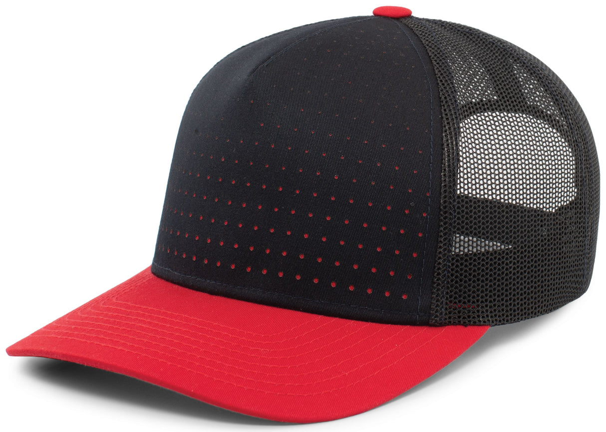 Pacific Headwear Perforated 5-Panel Trucker Snapback Cap 105P