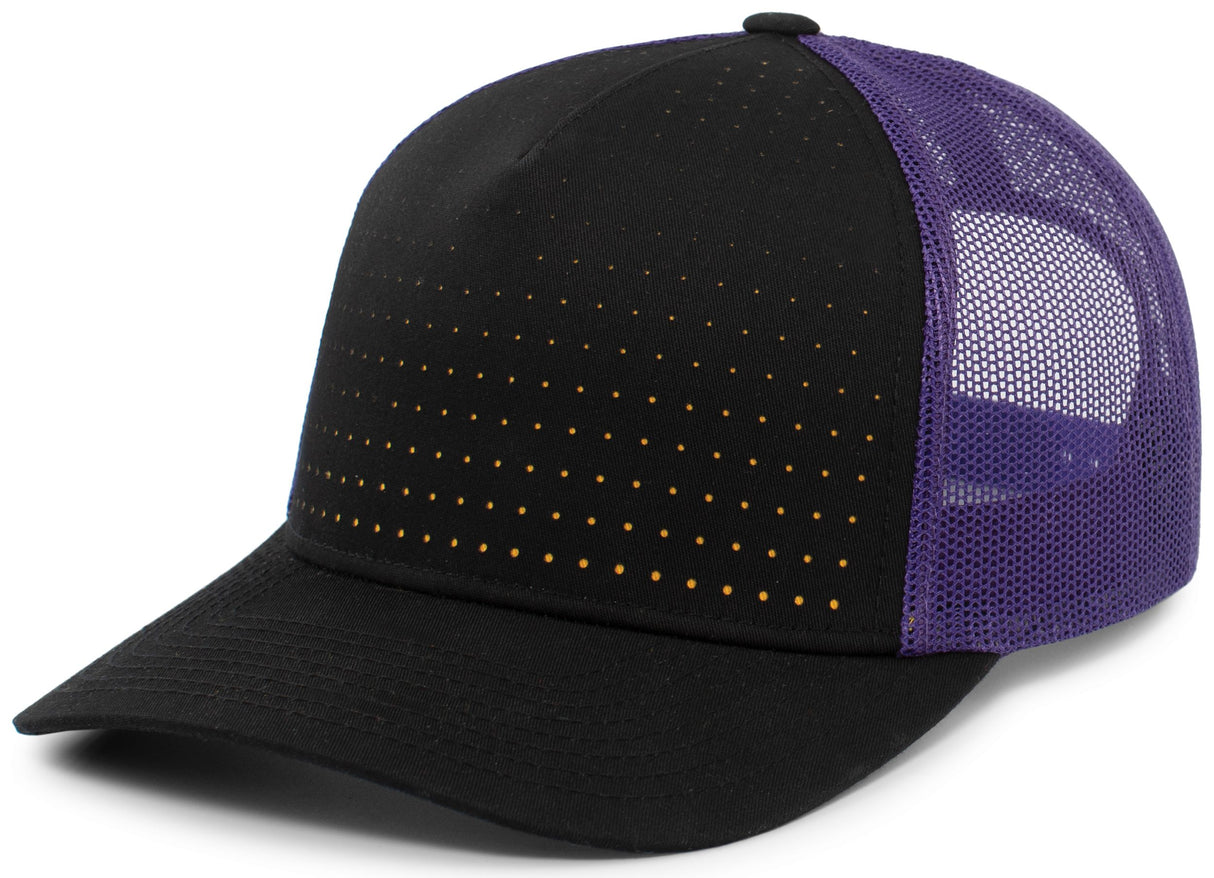 Pacific Headwear Perforated 5-Panel Trucker Snapback Cap 105P
