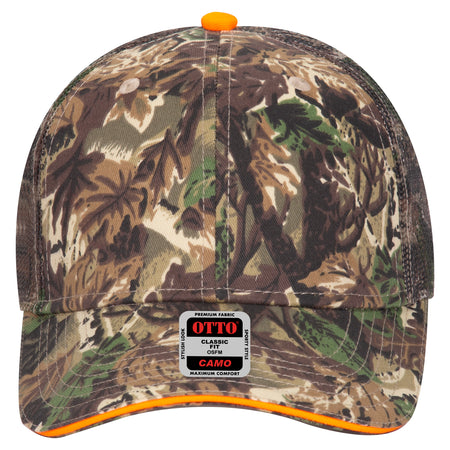 OTTO CAP Camouflage 6 Panel Low Profile Mesh Back Trucker Hat OTTO 106-752 Otto Cap 180705 - Lt.Lod/Brn/Kly OSFM - Adult