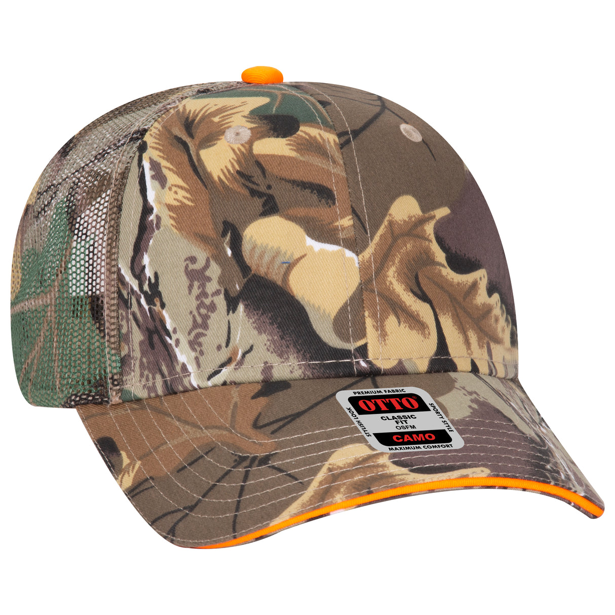 OTTO CAP® Camouflage 6 Panel Low Profile Mesh Back Trucker Hat OTTO 106-752