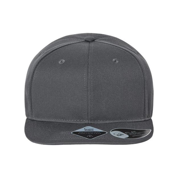Atlantis Headwear Sustainable Flat Bill Cap - Atlantis Headwear JAMES Atlantis Headwear Dark Grey Adjustable