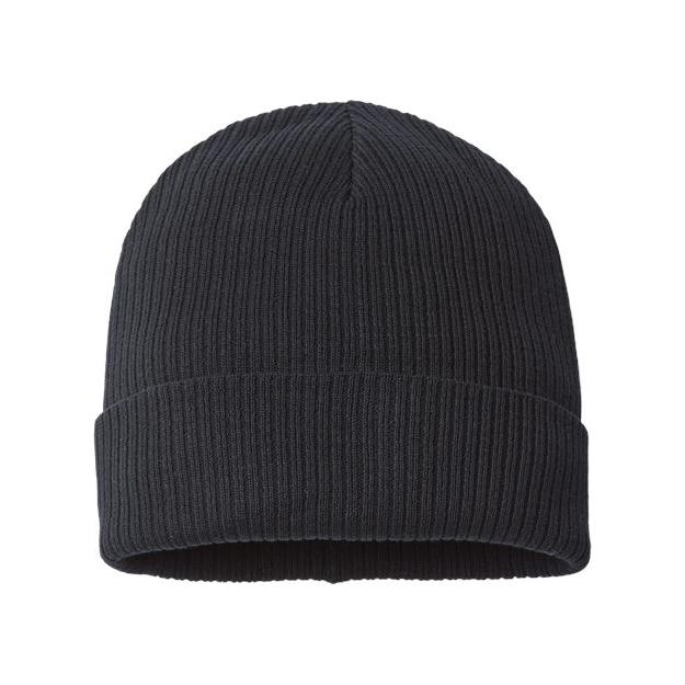 Atlantis Headwear Sustainable Cuffed Beanie - Atlantis Headwear NELSON Atlantis Headwear Black One Size