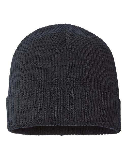 Atlantis Headwear Sustainable Cuffed Beanie - Atlantis Headwear NELSON Atlantis Headwear Black One Size