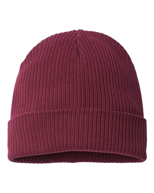 Atlantis Headwear Sustainable Cuffed Beanie - Atlantis Headwear NELSON Atlantis Headwear Burgundy One Size