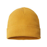 Atlantis Headwear Sustainable Cuffed Beanie - Atlantis Headwear NELSON Atlantis Headwear Mustard Yellow One Size