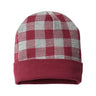 CAP AMERICA USA-Made Plaid Beanie - CAP AMERICA RKP12 CAP AMERICA Maroon/ Heather One Size