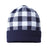 CAP AMERICA USA-Made Plaid Beanie - CAP AMERICA RKP12 CAP AMERICA Navy/ White One Size