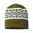 CAP AMERICA USA- Made Diamond Cuffed Beanie - CAP AMERICA RKD12 CAP AMERICA Olive Green/ Silver One Size