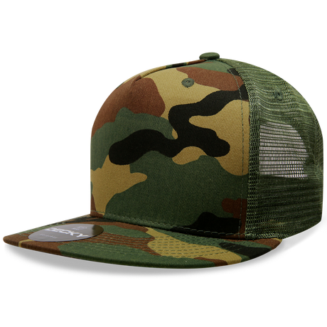 Decky 5 Panel High Profile Structured Cotton/Poly Blend Trucker | Decky 1063
