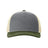 Richardson Five-Panel Trucker Cap - Richardson 112FP Richardson Heather Grey/ Birch/ Army Olive Adjustable